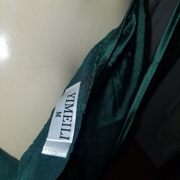 Satin Formal Dress Sexy V Neck Backless Maxi Cocktail Party Wedding SZ Medium - Picture 9 of 11